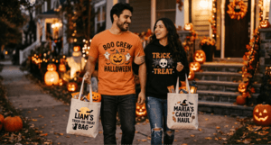 Köp halloween t-shirt och anpassade profilkläder i grossistledet