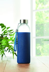 UTAH DENIM Glasflaska i jeansfodral 500 ml - GiftRetail MO6192