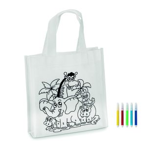 SHOOPIE Color Your Own Mini Shopping Bag with Markers - GiftRetail MO8922