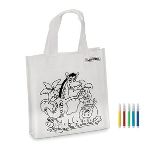 SHOOPIE Color Your Own Mini Shopping Bag with Markers - GiftRetail MO8922