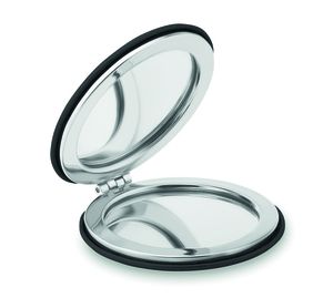 GLOW ROUND Compact Double-Sided Round Mirror with PU Cover - GiftRetail MO9008