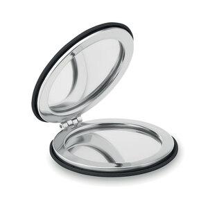 GLOW ROUND Compact Double-Sided Round Mirror with PU Cover - GiftRetail MO9008