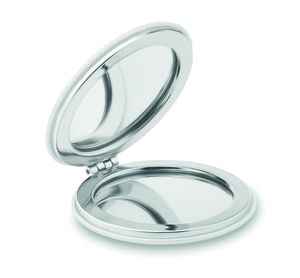 GLOW ROUND Elegant Rund Dubbel Spegel med PU-fodral - GiftRetail MO9008