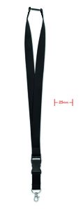 WIDE LANY Logoband med metallkrok 25 mm - GiftRetail MO9661