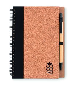 SONORA PLUSCORK Eco-Friendly Cork Notebook with Recycled Pen Set - GiftRetail MO9859