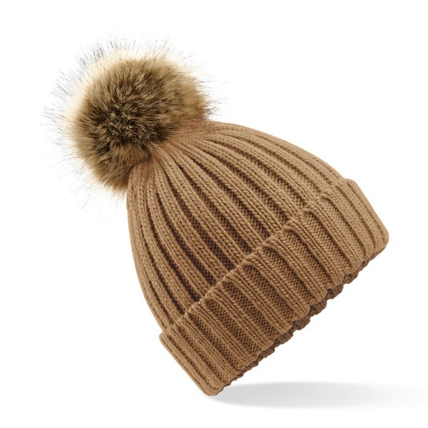Beechfield B412 - FAKE FUR POM POM TJOCK BEANIE