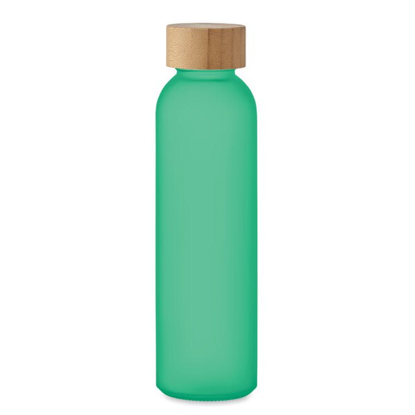 ABE Eco-Friendly Frosted Glass Bottle with Bamboo Lid - GiftRetail MO2105