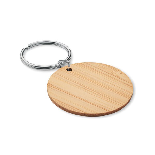 ROUNDBOO Rund nyckelring i bambu - GiftRetail MO6977