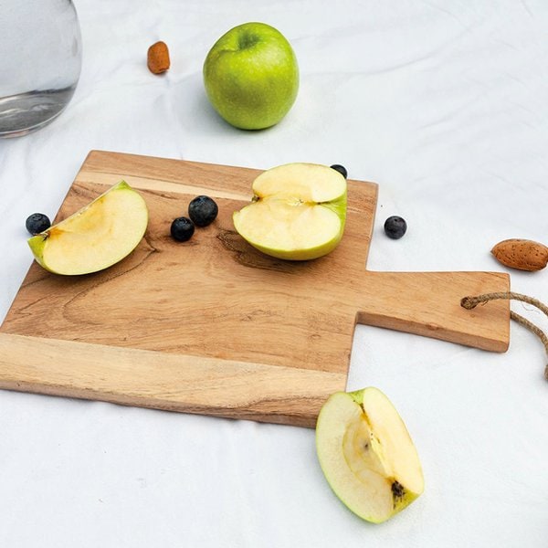 Claps 70074 - Acacia Wood Kitchen Chopping Board with Jute Cord