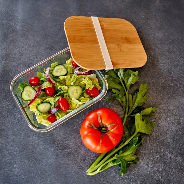 Claps 74204 - Miljövänlig Glas Lunchlåda med Bambu Lock
