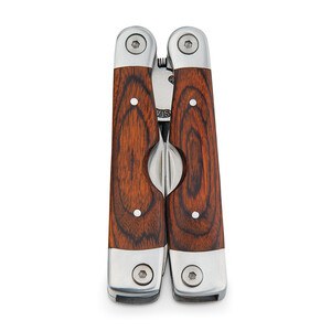 Folding pliers with multi-function tools in stainless steel and wood - Egotier 94022