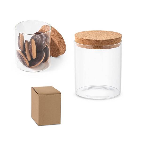 Borosilicate glass bottle with cork lid 700 mL - Egotier 94079