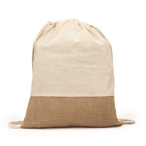 Stamina BO7557 - WILKES Eco drawstring backpack made of 120 gsm cotton and jute in natural colour