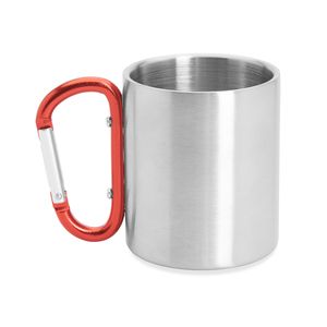 GUAYA Double-walled metal cup with carabiner handle ideal for carrying - EgotierPro MD4082