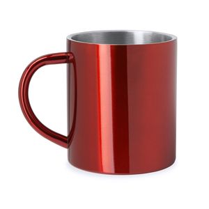 KIWAN Double wall metal mug with colour exterior - EgotierPro MD4083