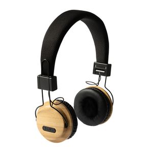 Stamina HP3042 - TANGO Adjustable wireless headphones in bamboo and RPET fabric