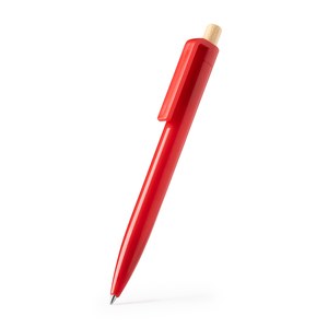KIKI Ball pen in recycled ABS with bamboo push button - EgotierPro BL1340