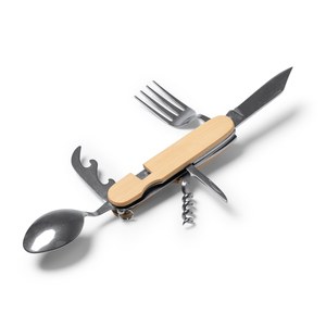 Stamina CU1242 - DIYON Multifunctional cutlery set with bamboo structure and stainless steel accessories