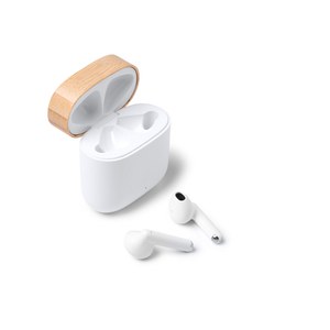 Stamina EP1296 - SAURO Wireless earbuds presented in a recycled ABS and bamboo case