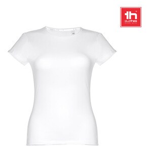 TH Clothes 30105 - Dam T-shirt med kort ärm i bomull. Vit
