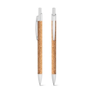 Cork and aluminium ball pen with clip - Egotier 91647