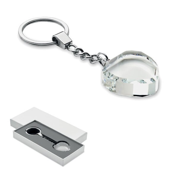 HEARTWARD Glashjärta nyckelring - GiftRetail MO2658