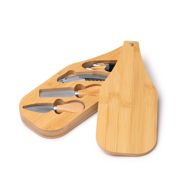 Stamina AB1889 - GAUDA Wine and cheese set presented in a bamboo case