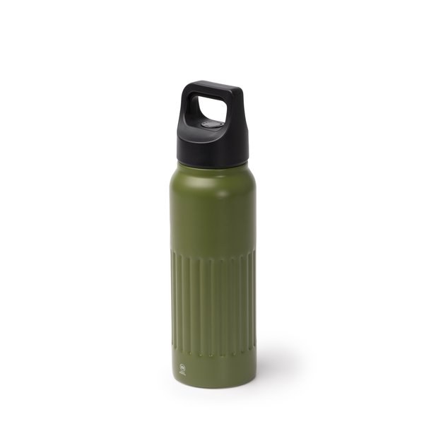 MORONI Double-walled bottle made from recycled 304 stainless steel with a bevelled surface in the lower section