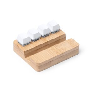 Stamina SO1903 - CLINTON Smartphone holder made of bamboo with mechanical anti-stress keys