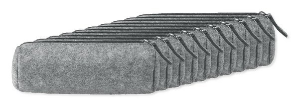 Pack of 10 GiftRetail MO9819 - PENLO Felt zippered pencil case