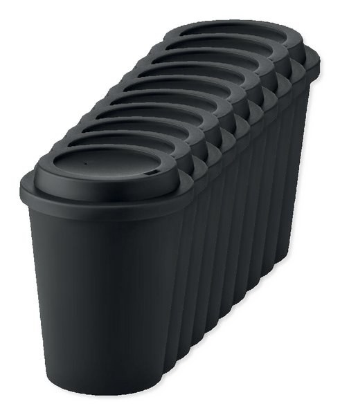 Förpackning med 100 GiftRetail MO6582 - NOLA PP mugg dubbelvägg 300 ml