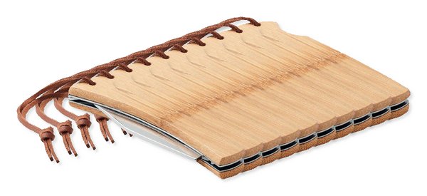 Förpackning med 100 GiftRetail MO6623 - MANSAN Vikbar kniv i bambu