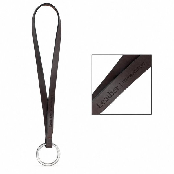 Lanyard'In 75032S - Printed sample of Lanyard LEATHER Short Slim (10 mm)