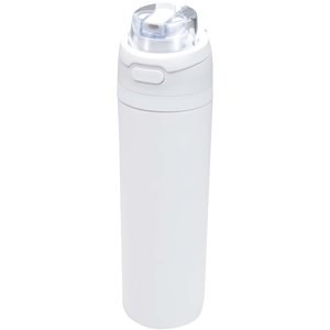 Theron 800 ml RCS-vattenflaska i återvunnet rostfritt stål med enkelvägg och lock med dubbla funktioner samt utfällbart sugrö - EgotierPro 100951