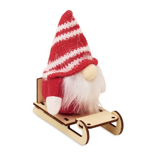 FROSTY SLEIGH Tomte på träsläde - GiftRetail CX1588