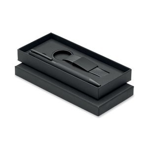 ESCRI SET Ball pen & PU Keyring set - GiftRetail MO3175
