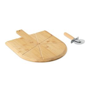 NAPOLITANA Pizzabräda och skärare i bambu - GiftRetail MO3202