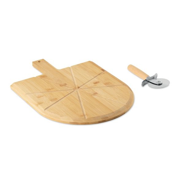 NAPOLITANA Pizzabräda och skärare i bambu - GiftRetail MO3202
