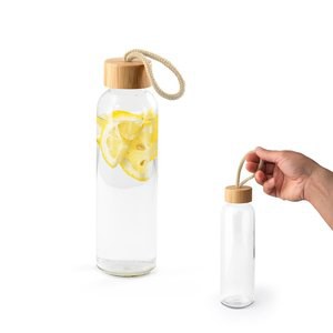 Glasflaska med bambulock, 520 ml - Egotier 94449
